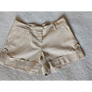 Theory Womens Linen Blend Casual Dress Shorts Beige Khaki Size 6